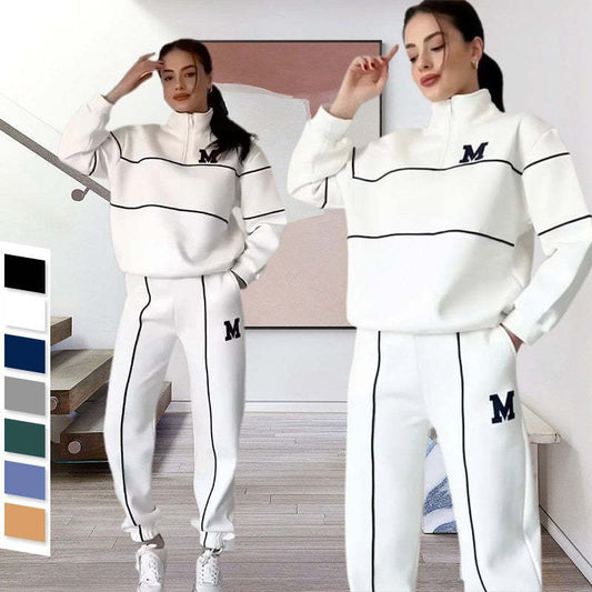 💥NEW HOT SALES - 50% OFF🔥Women's Casual Letter M Long Sleeve Two Piece Set(Fabric upgrade-Upgrade without price increase)