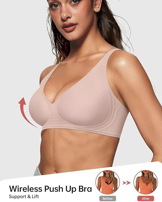 🍃Summer Hot Sale 49% OFF⏰Deep V Plunge Push-up Wirefree Seamless Jelly Bra