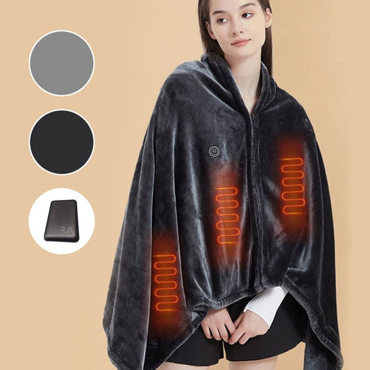 🔥Christmas Sale-Up to 50% OFF❄️Portable Soft Zipper Electric Heated Blanket Shawl☀️Warm the entire winter