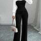 🎁New arrival 50% OFF💥Women's Elegant Striped V-Neck Blouse & Wide-Leg Trouser Set