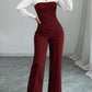 🎁New arrival 50% OFF💥Women's Elegant Striped V-Neck Blouse & Wide-Leg Trouser Set