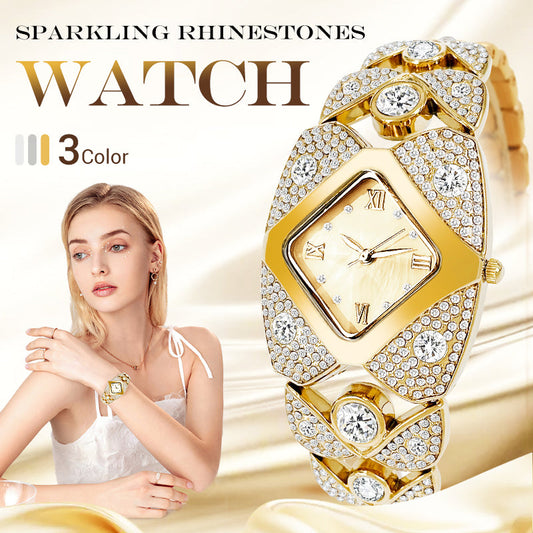 ⏳Limited-time 50% off⏰Retro Quartz Watch with Sparkling Rhinestones⌚