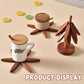 🎅Xmas Sales - 50% OFF🎄✨Natural Tree Trivet Set - 4 Wooden Trivets & 1 Stand Like a Christmas Tree