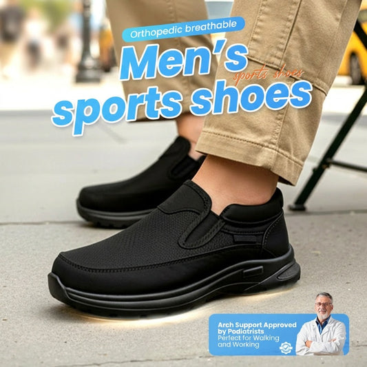 👟 60% OFF NOW! ✨ Men's Orthopedic Breathable Slip-On Sneakers - Arch Support with Memory Foam Insoles for All-Day Comfort 🏃‍♂️💨