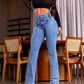 🔥Hot SALE 50% OFF👖Women‘s Stretch Flare Jeans – High Waist, Body-Hugging Fit & Retro Style ✨