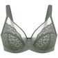 Lacsper Daisy minimizer Bra Floral Lace Unlined Comfort Non-Padded Full Coverage Plus Size Underwire with Supportive Under Band Comfortable Fit