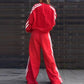 V-Neck Sweatshirt & Wide-Leg Pants (2-Piece Set)