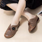 Women's Elegant PU Leather Slide Sandals with Floral Design