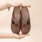 Women's Elegant PU Leather Slide Sandals with Floral Design