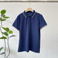 Solid Color & Contrast Panel Short Sleeve Turn-down Collar Shirt
