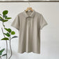 Solid Color & Contrast Panel Short Sleeve Turn-down Collar Shirt