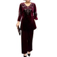 🔥Women's Velvet Rhinestone Top & Pants Set