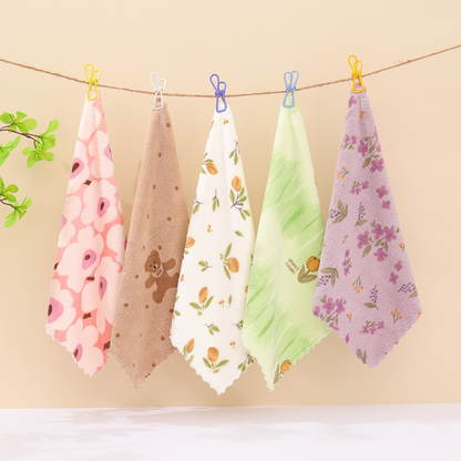 🏆LAST DAY HOT SALE 49% OFF!!🔥Buy More Save More🎉5PCS Coral Flannel Dish Towels for Home Use