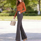 Women's High-Waisted Slim-Fit Slightly Flared Pants
