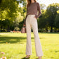 Women's High-Waisted Slim-Fit Slightly Flared Pants