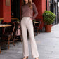 Women's High-Waisted Slim-Fit Slightly Flared Pants