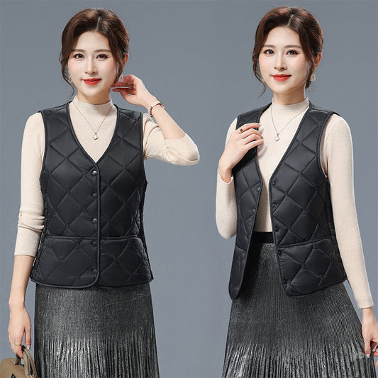 Women's Warm Quilted Lightweight Fitted Vest