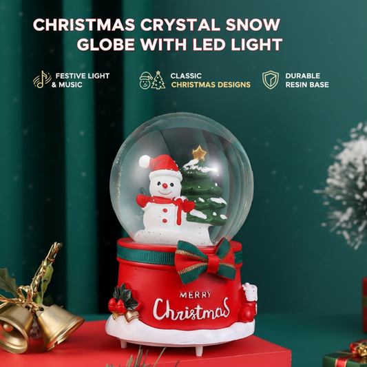 Christmas Crystal Snow Globe with LED Light