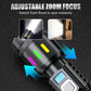Multifunctional Zoom LED Flashlight with Power Display