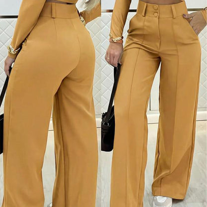 ✈️Free shipping when you buy 2✈️Women's High-Waist Wide-Leg Solid Color Trousers