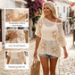 Women's Floral Jacquard Beach Cover-Up