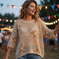 Women's Floral Jacquard Beach Cover-Up