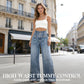 Women’s High-Waist Wide-Leg Jeans with Side Slits
