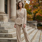 ⏳Limited-time 50% Off⏰Women's Elegant Tie-Waist Blazer & Wide-Leg Pants Suit Set👔👖