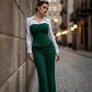 🎁New arrival 50% OFF💥Women's Elegant Striped V-Neck Blouse & Wide-Leg Trouser Set