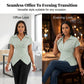 Casual Striped Wrap Shirt Dress, Slim-Fitting Office Wear, Women's Fashionable Long Sleeve Top, Comfortable Commuter Style