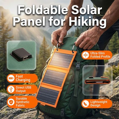 🥳2026 HOT SALE🥳💞50K+ SOLD!⚡🌿 50% OFF! Portable Solar Charger – 10W, foldable & water‑resistant. Carabiners included. Keep your devices powered during walks or trips. No outlet needed. 🧗‍♂️✅