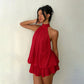 🔥2026 Hot sale 50% OFF🔥Women's Flowy Halter Drop-Waist Mini Dress