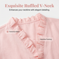 Women's Ruffle V-Neck Linen Shirt Dress