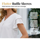 Women's Ruffle Sleeve V-Neck Chiffon Blouse