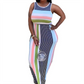Women's Sleeveless Striped Bodycon Maxi Dress