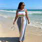 Women's Sleeveless Striped Bodycon Maxi Dress