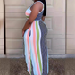 Women's Sleeveless Striped Bodycon Maxi Dress