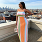 Women's Sleeveless Striped Bodycon Maxi Dress