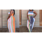 Women's Sleeveless Striped Bodycon Maxi Dress
