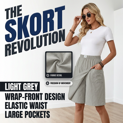 ⏳LAST DAY SALE 60% OFF !!📢Women's Casual Elastic Waist Wrap Skort