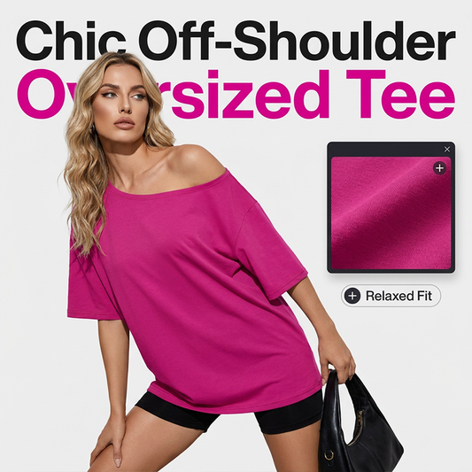 Women's Casual Off-Shoulder Oversized T-Shirt