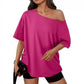Women's Casual Off-Shoulder Oversized T-Shirt