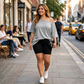 Women's Casual Off-Shoulder Oversized T-Shirt