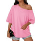 Women's Casual Off-Shoulder Oversized T-Shirt