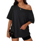 Women's Casual Off-Shoulder Oversized T-Shirt