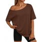 Women's Casual Off-Shoulder Oversized T-Shirt