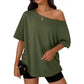 Women's Casual Off-Shoulder Oversized T-Shirt