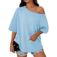 Women's Casual Off-Shoulder Oversized T-Shirt