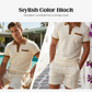 🥳2026 HOT SALE 💞Summer Casual Waffle Knit 2-Piece Set for Men