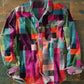 🔥Unisex Simple Rainbow Color Plaid Vintage Printed Lapel Long Sleeve Pocket Shirt - BUY 2 FREE SHIPPING
